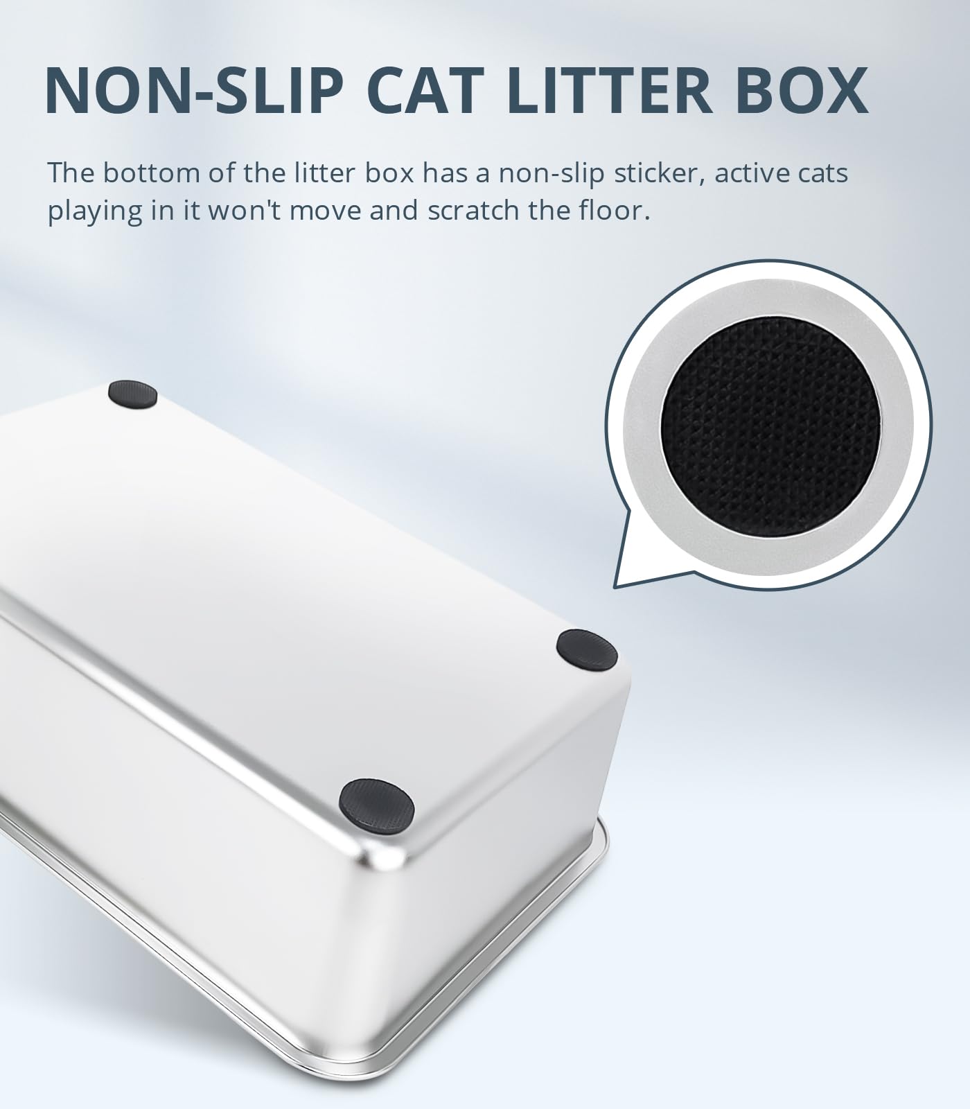 WENBOKMIN bac inox grande taille 20x14 pouces pour chats et petits animaux.