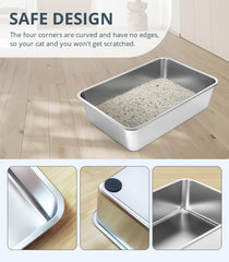 WENBOKMIN litière inox nettoyage facile grâce à une surface simple à essuyer.