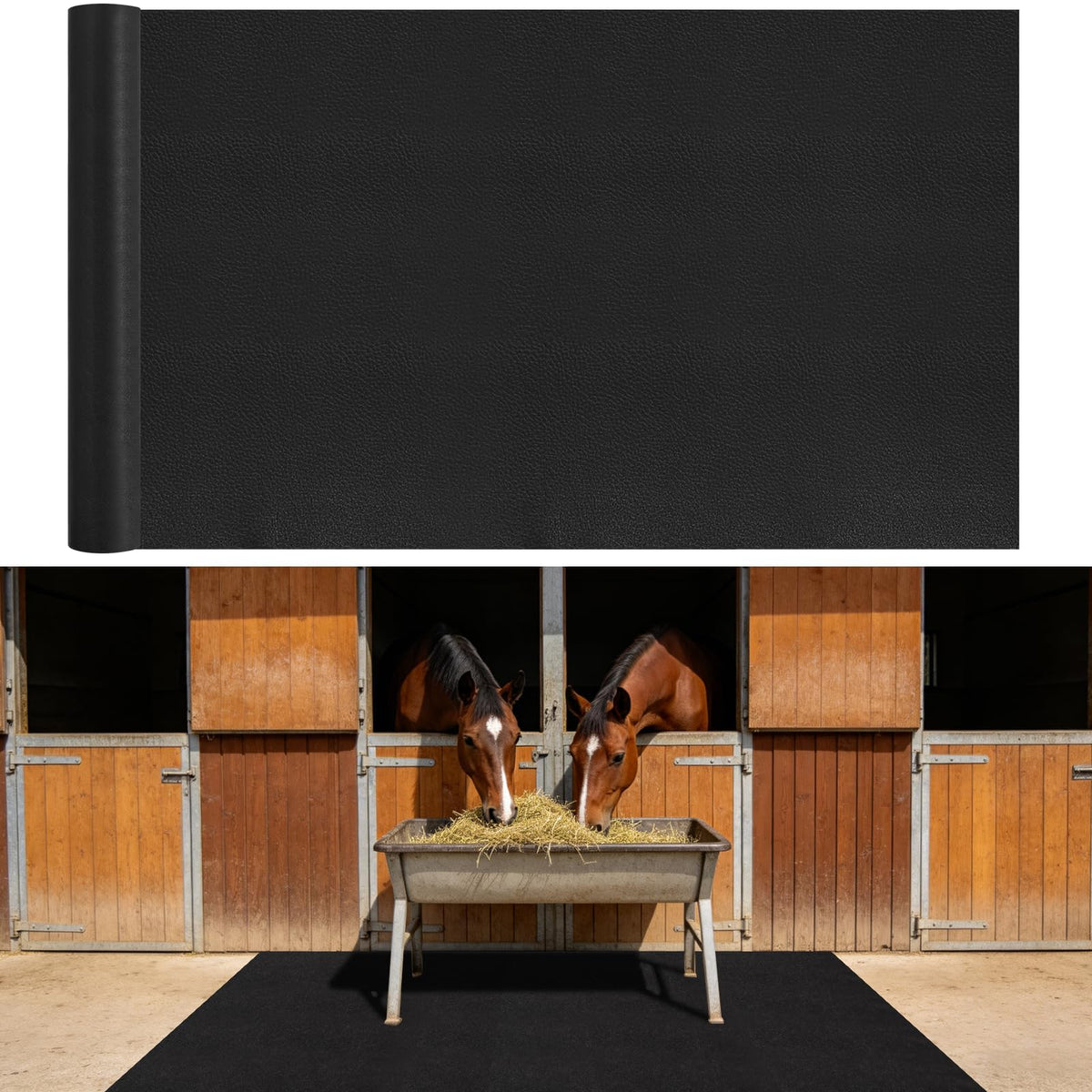 Tapis d'écurie Wenceda 4x6 pieds, surface stable et facile à nettoyer.