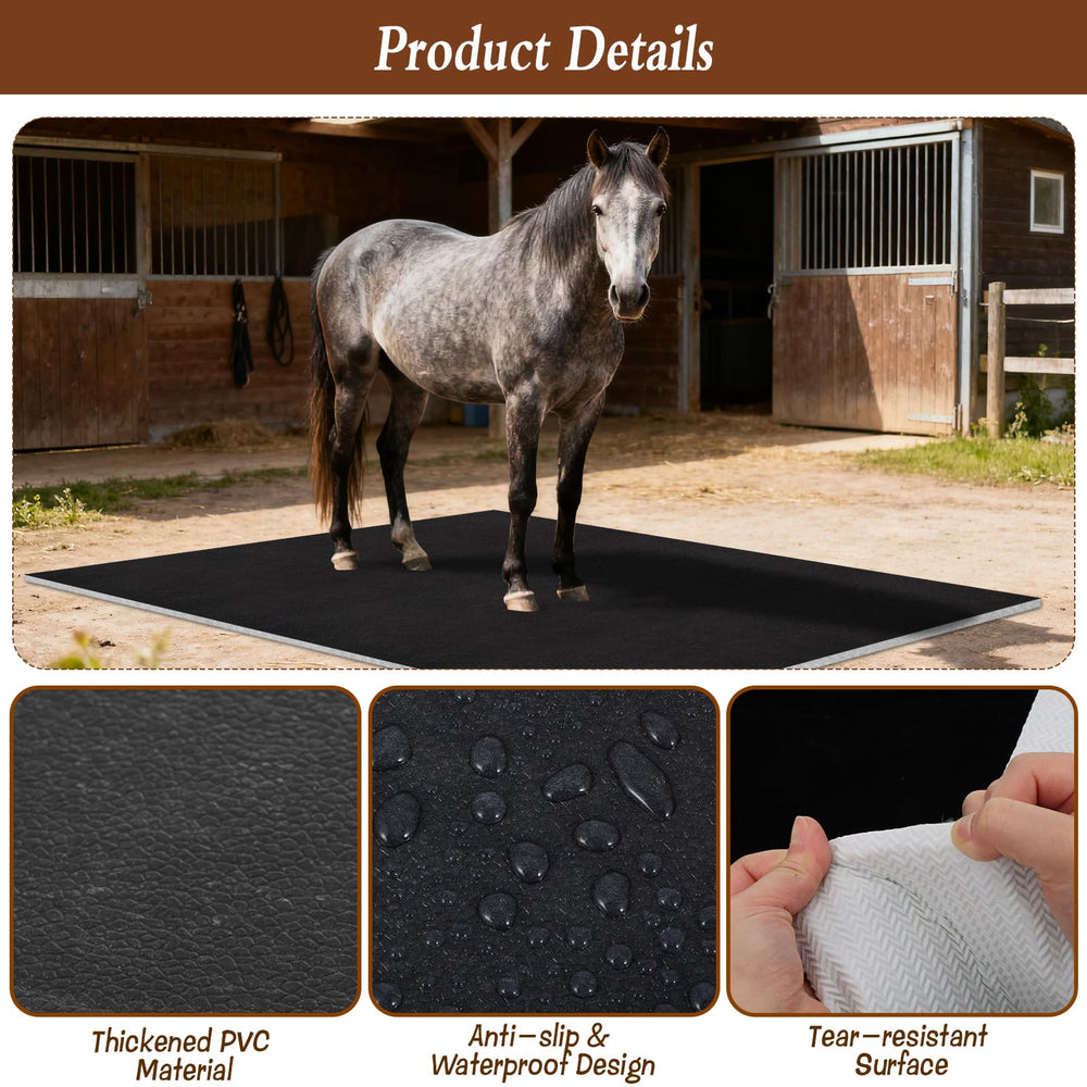 Tapis d'écurie Wenceda imperméable, nettoyage rapide après alimentation.