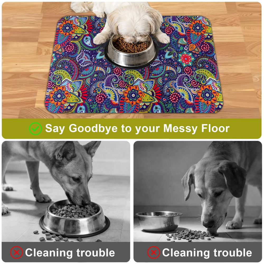 Tapis Wenininok absorption rapide, idéal sous bols pour chien.
