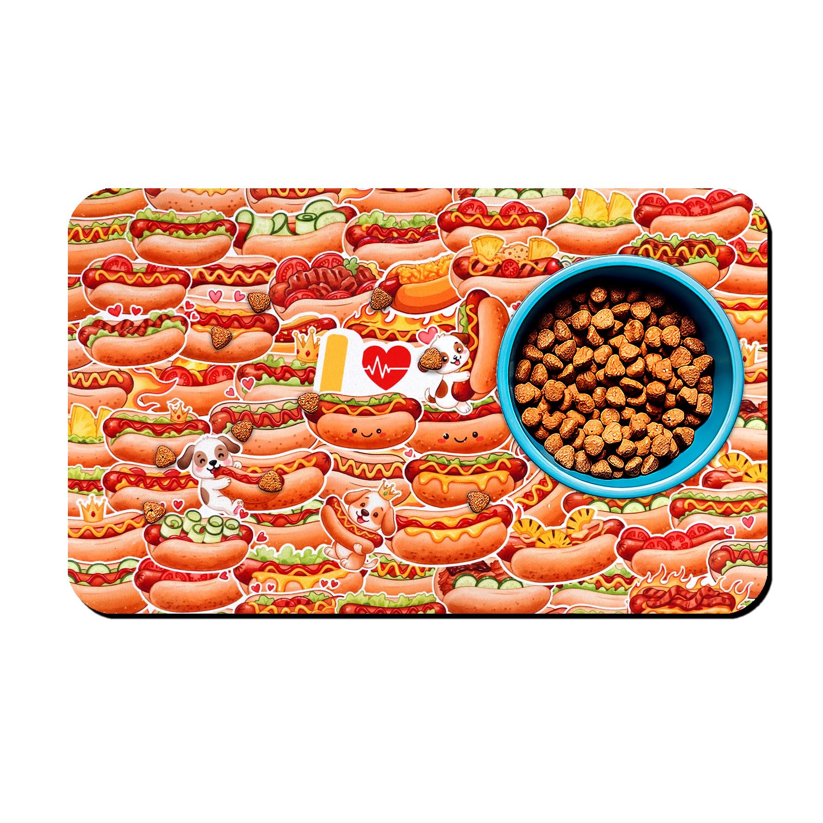 Tapis d’alimentation WENININOK pour chiens et chats protège le sol.
