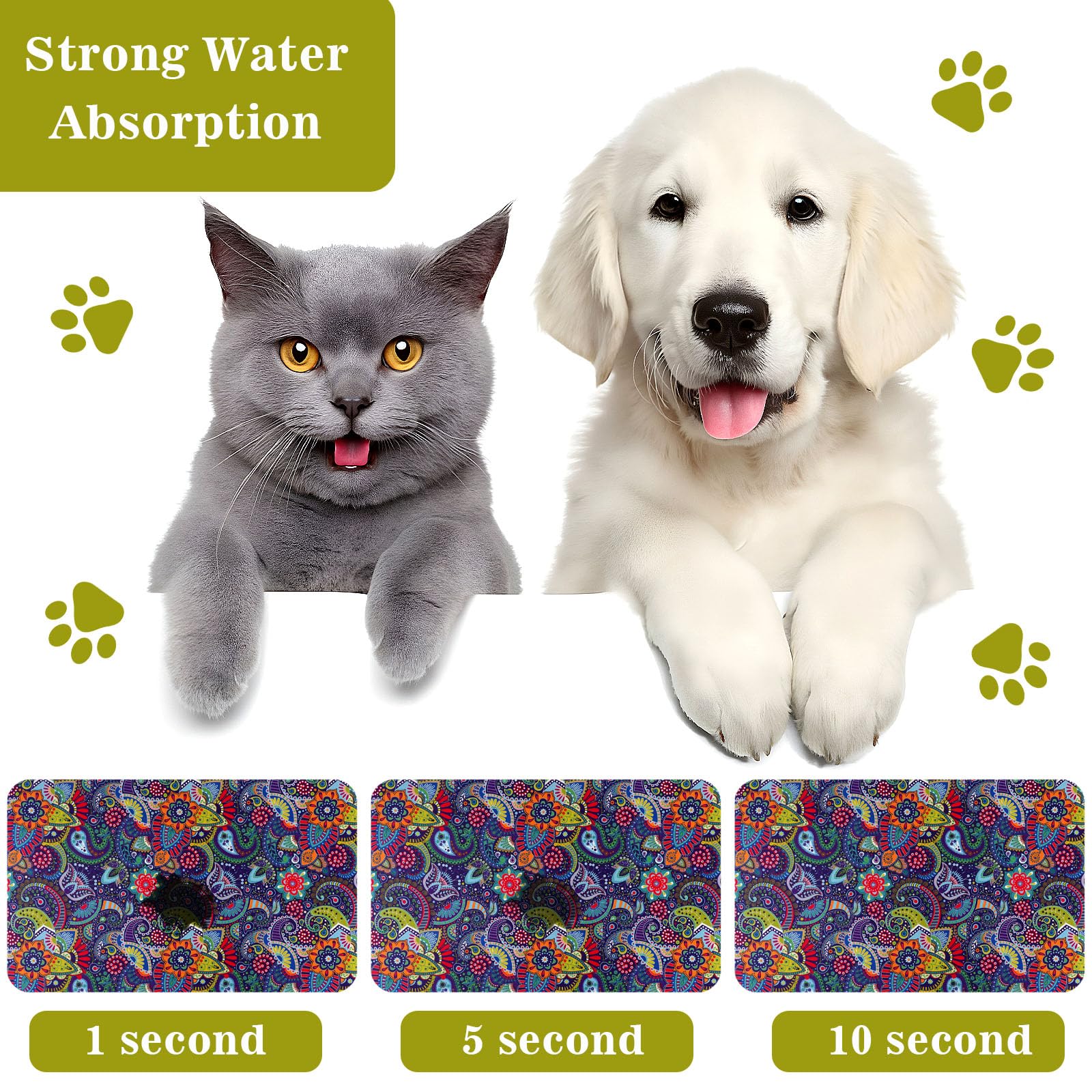 Tapis Wenininok pour nourriture de chat, protège sols et facilite nettoyage.