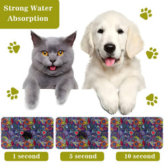 Tapis Wenininok pour nourriture de chat, protège sols et facilite nettoyage.