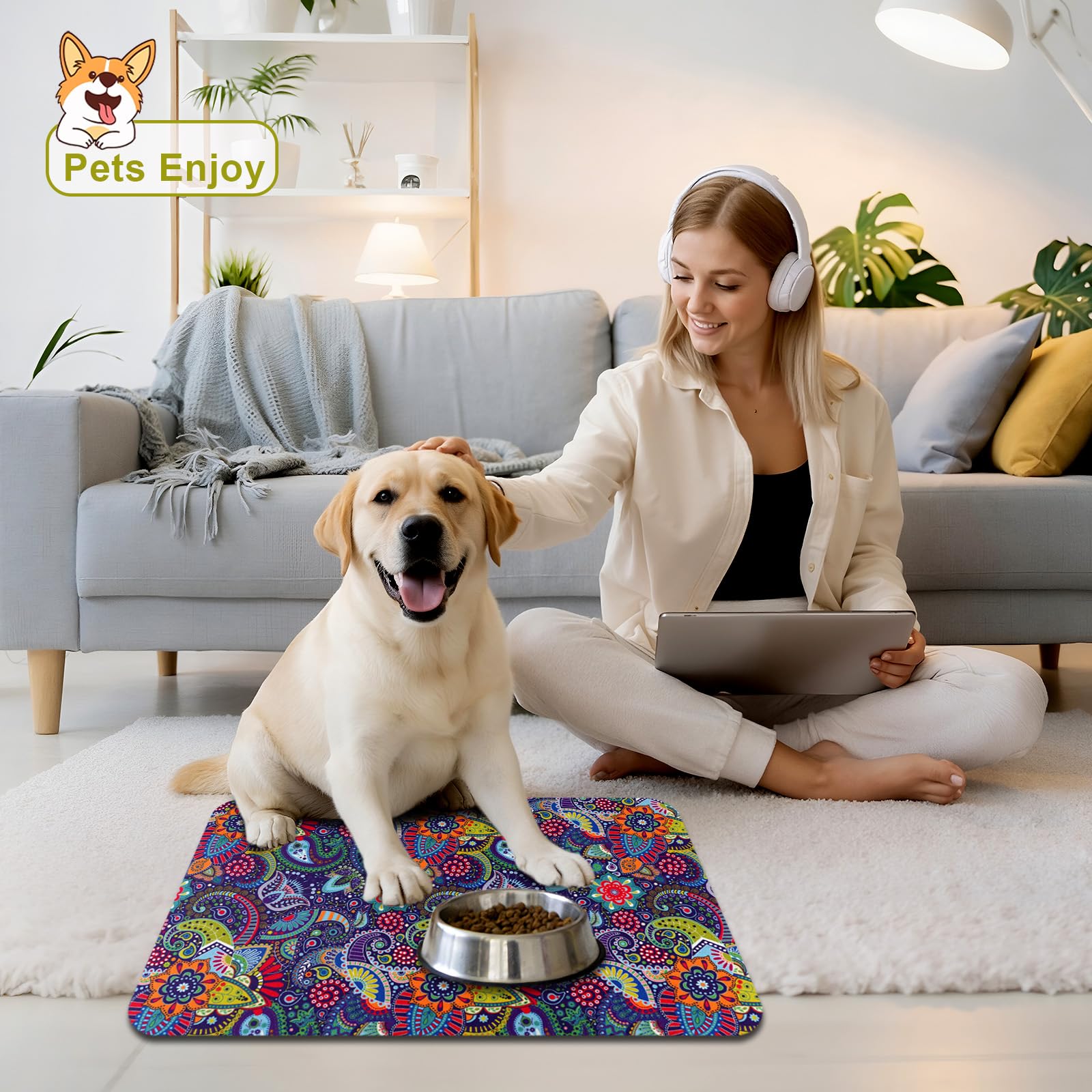 Tapis Wenininok polyvalent, utile sous bols ou comme tapis de repos.