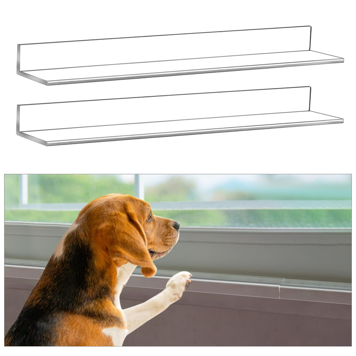 Wenqik protège-rebord-fenêtre clair évite griffes et éclats sur le rebord.