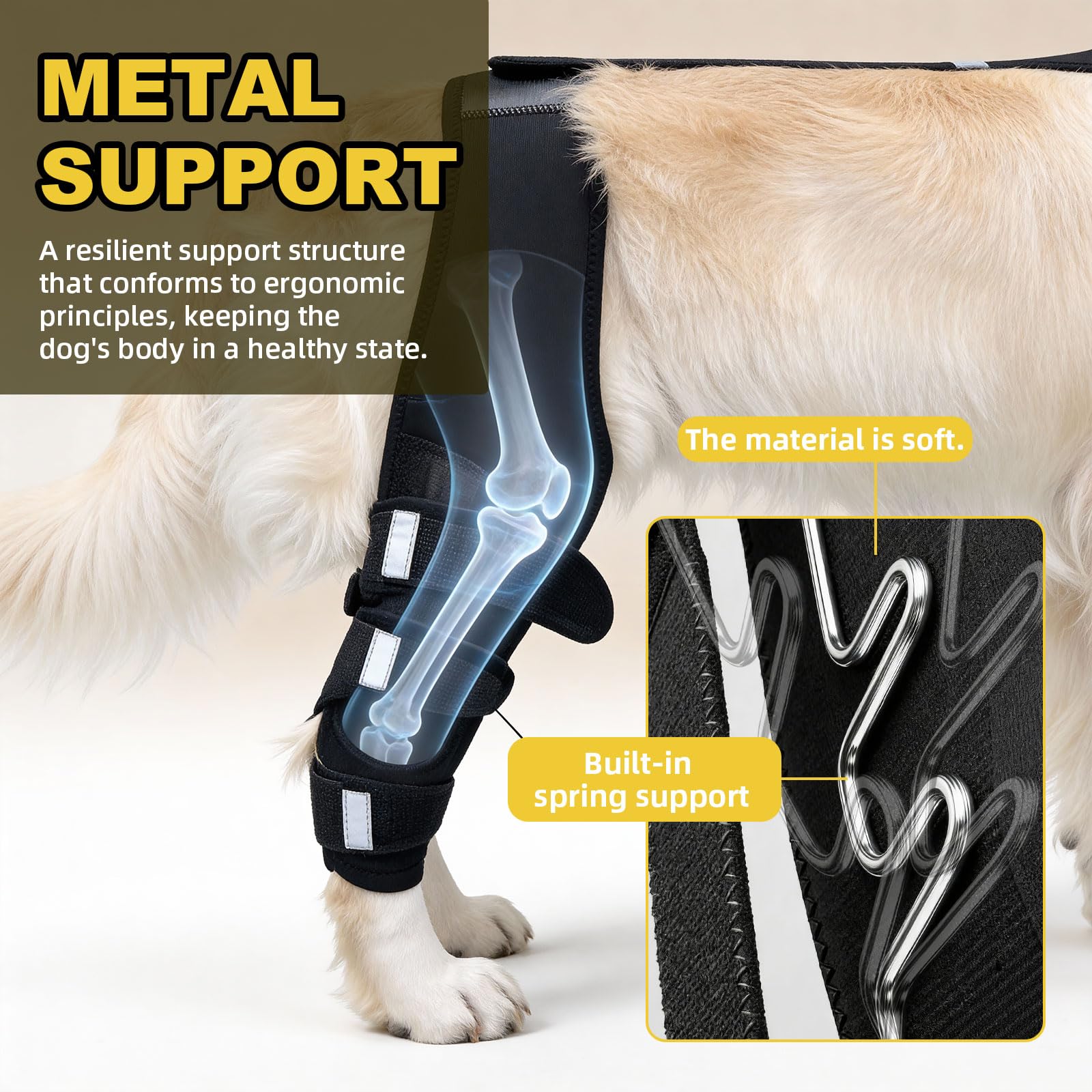 WENQUSEN Attelle genou chien – splints flexibles pour mouvement naturel