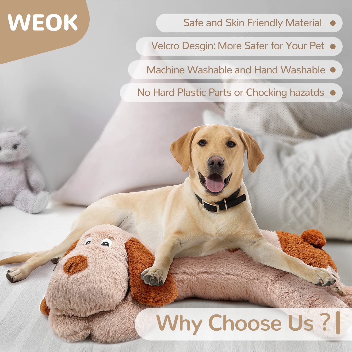 WEOK peluche rythme cœur offre un confort nocturne doux et réconfortant.