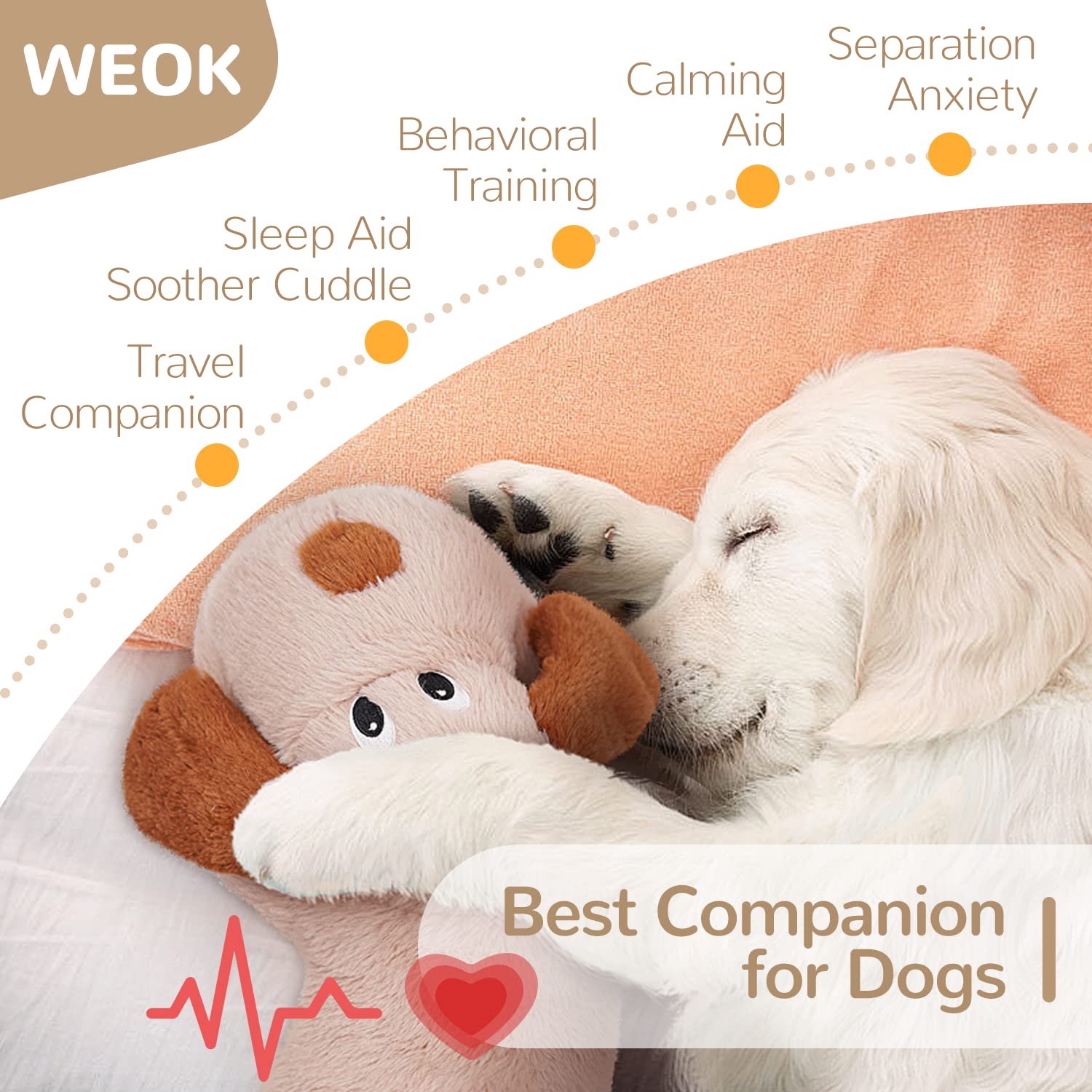 WEOK simulateur cœur enrichit le quotidien des animaux, favorise des nuits plus paisibles.