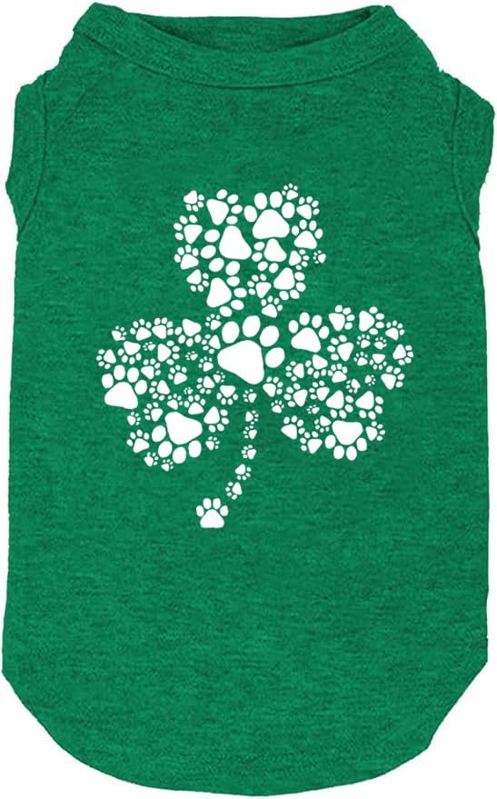 weokwock Lucky Boy imprimé trèfle, vêtement chien, idéal pour Saint-Patrick