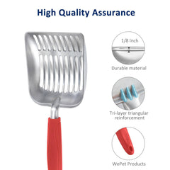 WePet design durable litière-chat aluminium, outil robuste et résistant.