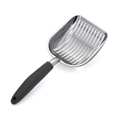 WePet pelle-litiere aluminium avec poignée noire, prise en main confortable et nettoyage facile.