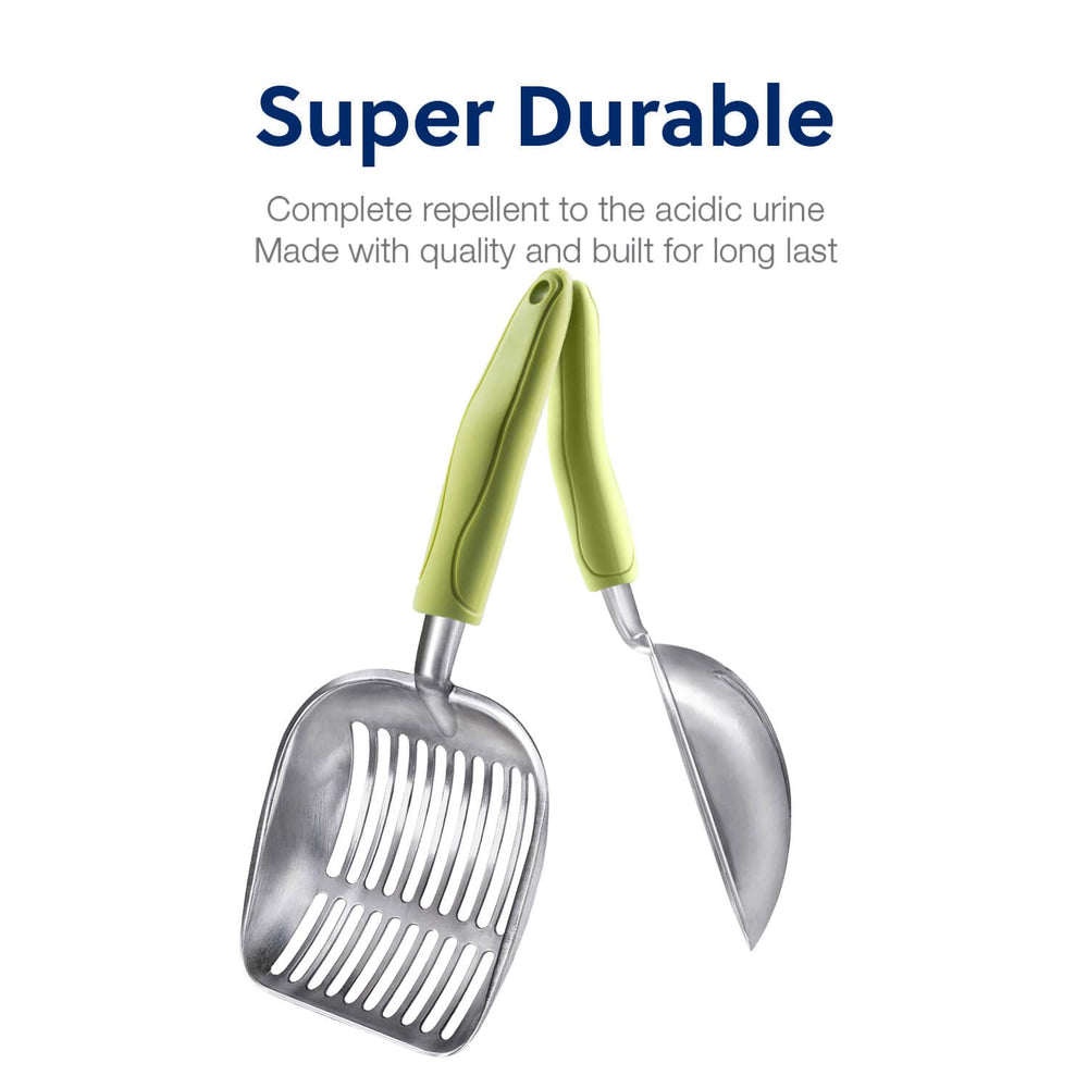 WePet pelle-litiere anti-rouille, corps aluminium durable et facile a entretenir.