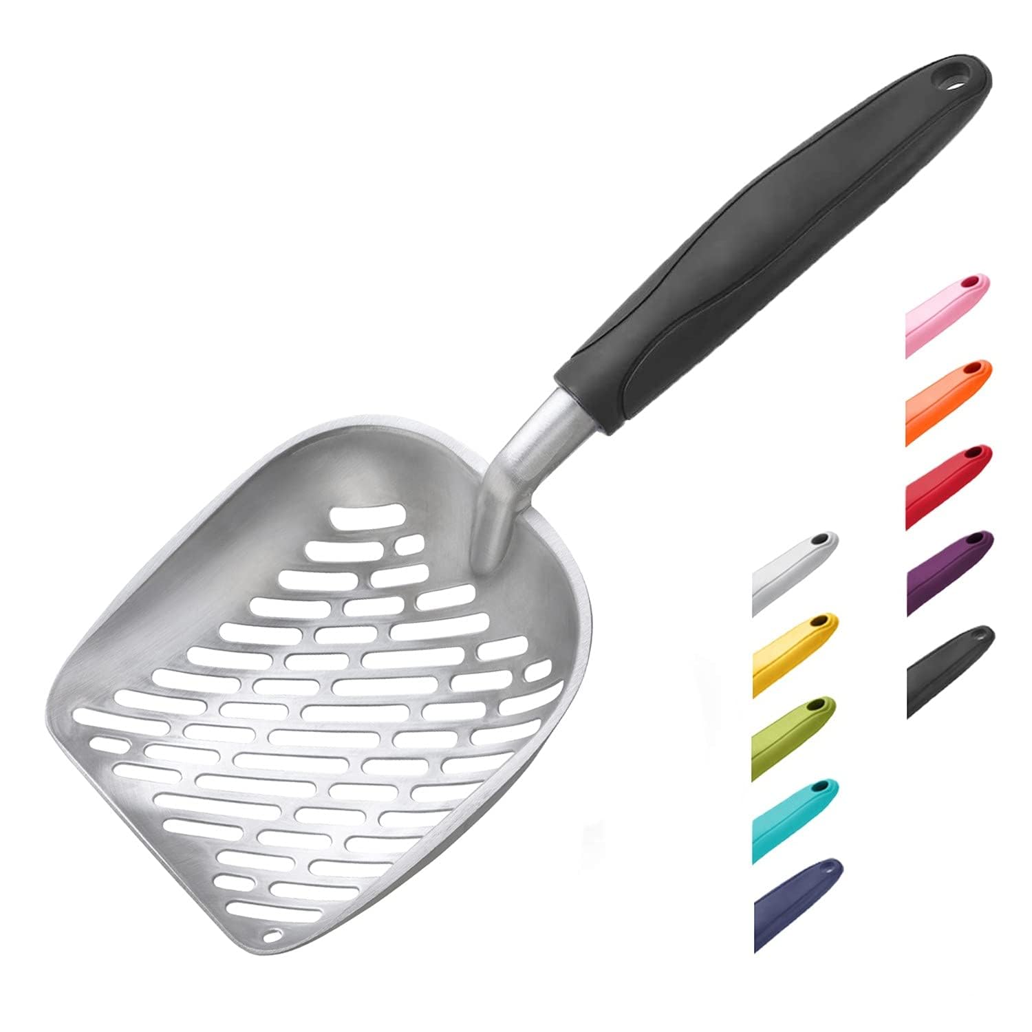 WePet pelle-litière en aluminium avec ouverture large pour un dosage rapide.