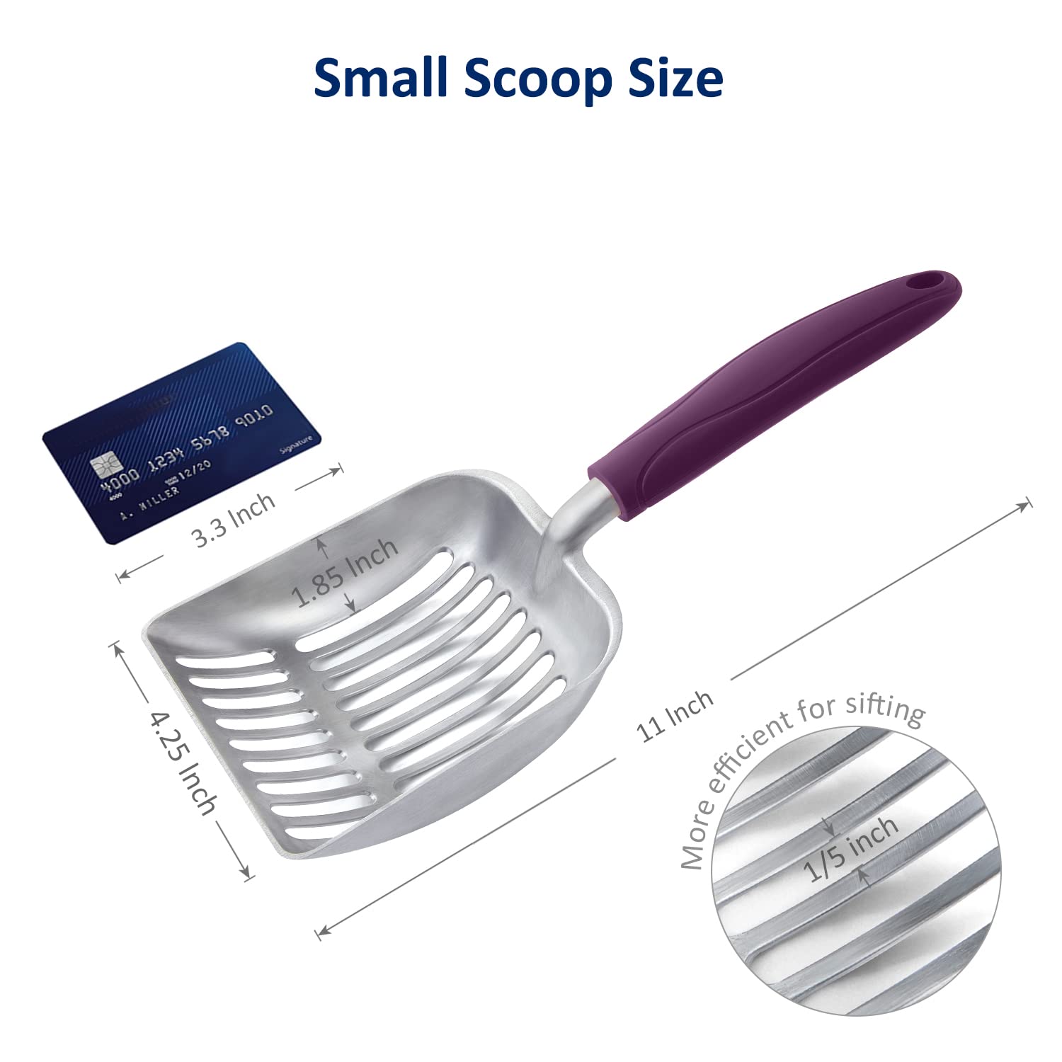 WePet poignée violette ergonomique pour un ramassage confortable.