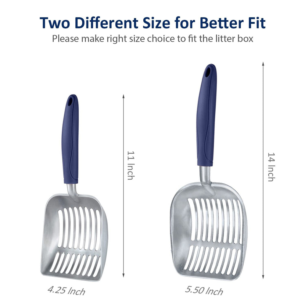 WePet pelle aluminium bleu avec bord tranchant efficace pour défaire les amas.