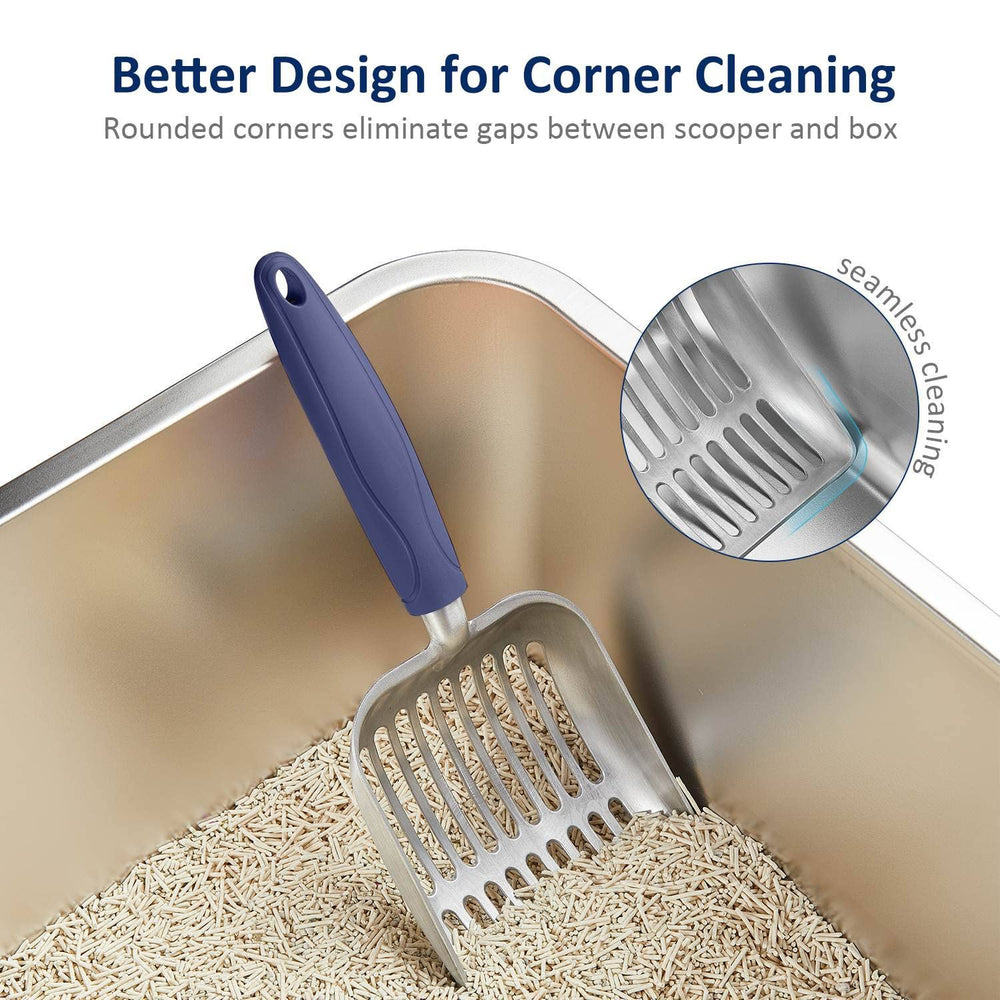 WePet pelle aluminium bleu et durable, conçue pour un usage quotidien.