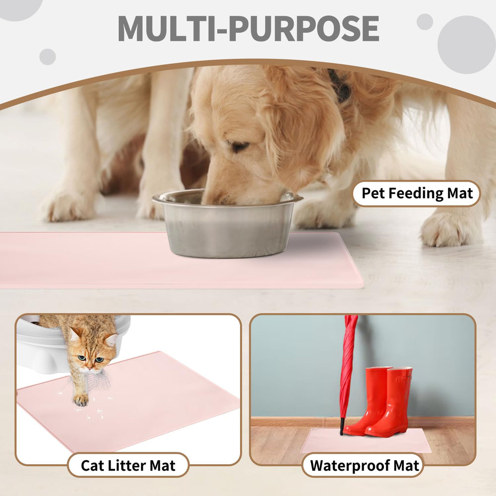 WePet Tapis bord relevé, garde les liquides et miettes sur le tapis.
