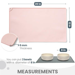 WePet Tapis imperméable en silicone, protège le sol des éclaboussures.