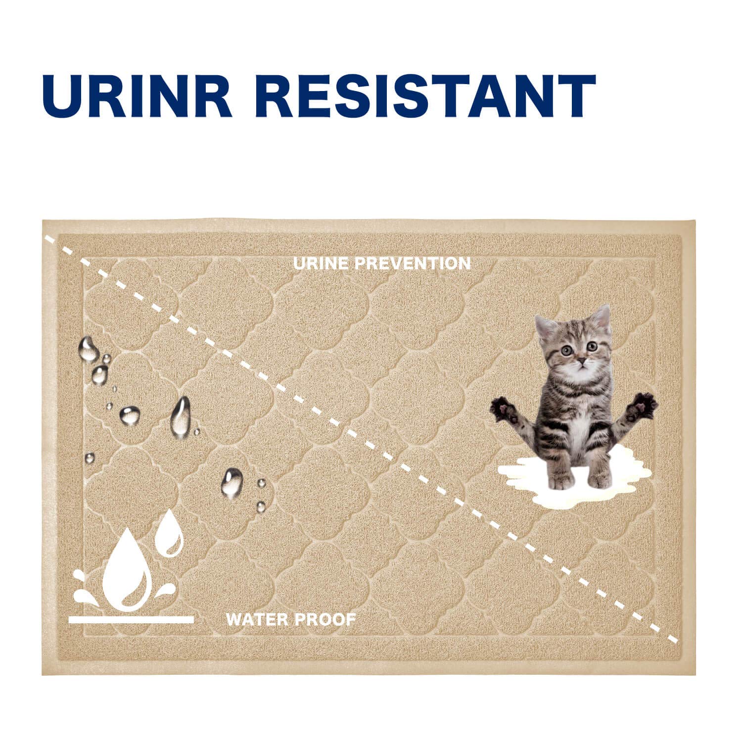 WePet tapis litière chat beige XXL — nettoyage facile et entretien rapide.