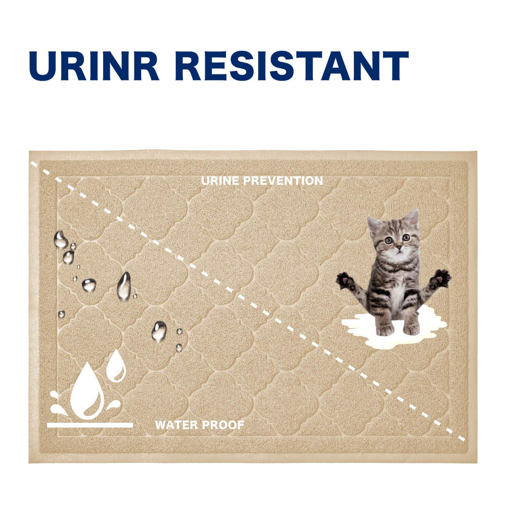 WePet tapis litière chat beige XXL — nettoyage facile et entretien rapide.