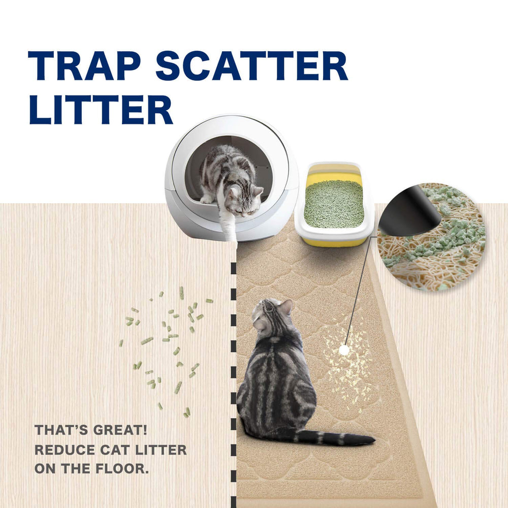 WePet tapis litière chat beige XXL — résistance à l’urine et durabilité.