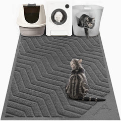 WePet tapis-litière gris XXL anti-dispersion capte efficacement la litière