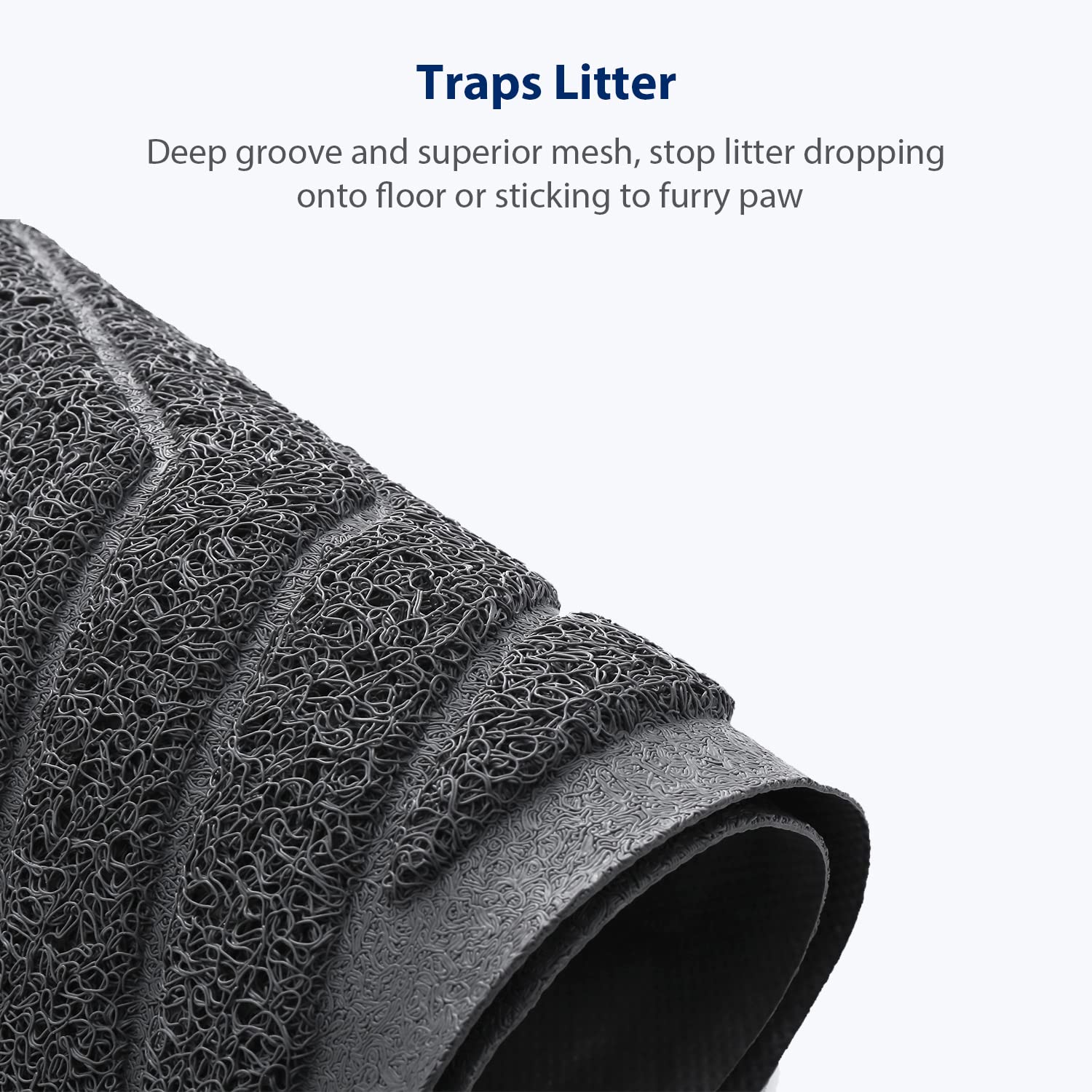 WePet tapis-litière gris XXL rainures-profondes retiennent les grains