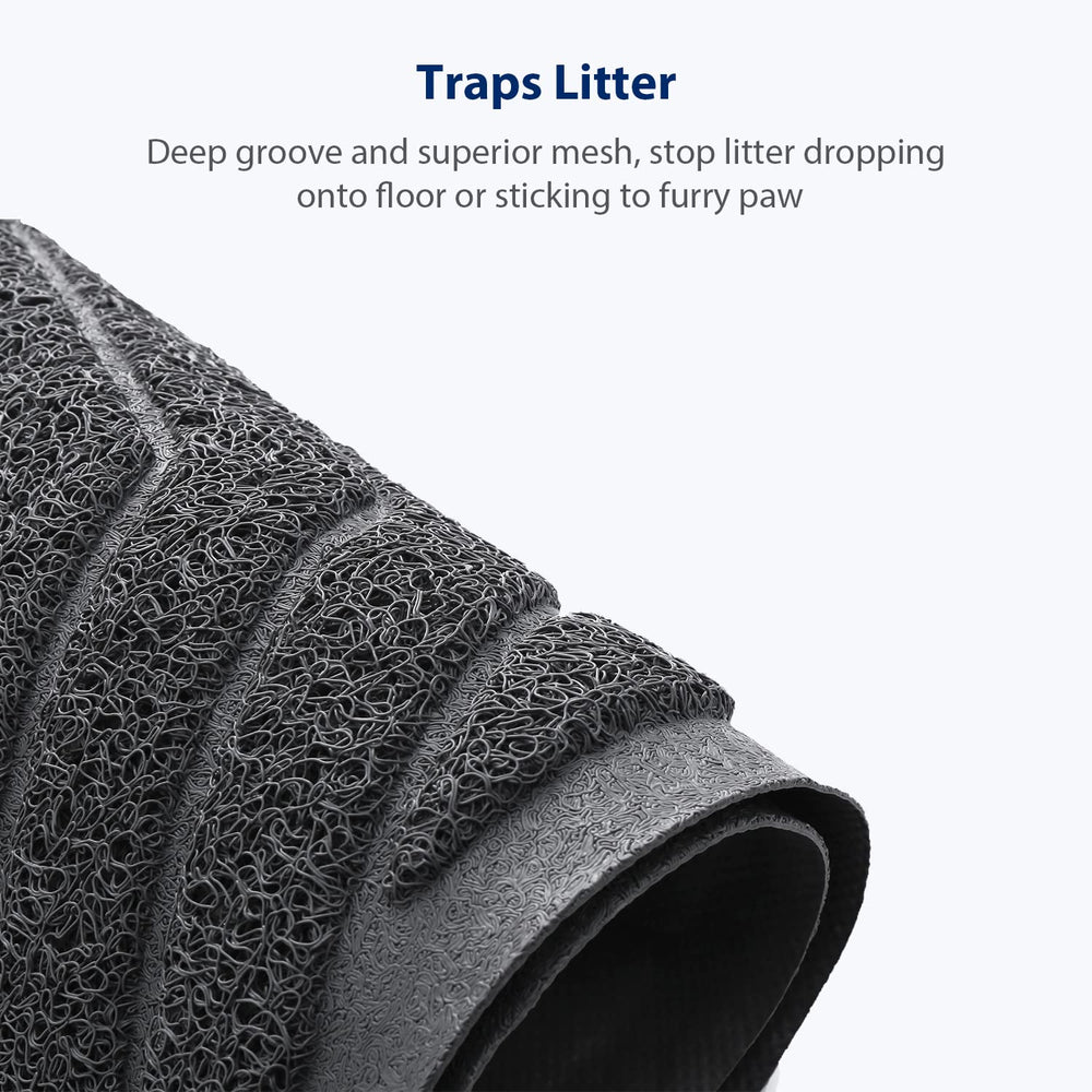 WePet tapis-litière gris XXL rainures-profondes retiennent les grains