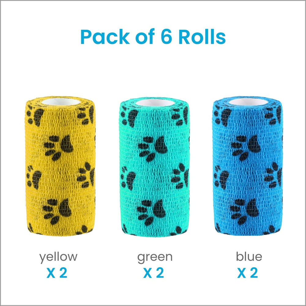 WePet Wrap bande cohésive animaux 4inch, maintien sûr autour des contours.