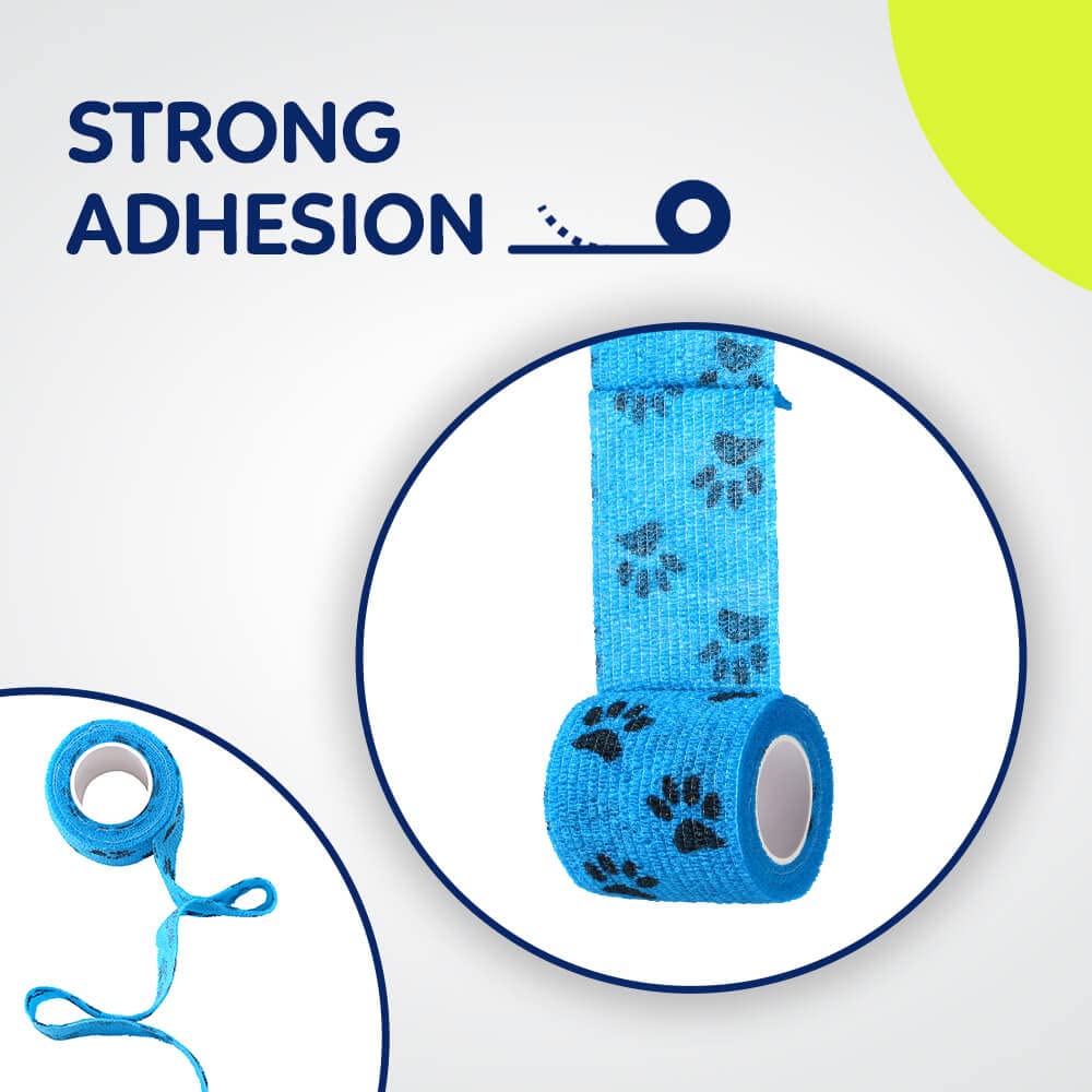 WePet Wrap noir, bandage élastique auto-adhésif idéal pour les zones mobiles et les articulations