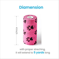 WePet Wrap plaie: couvre rapidement les zones blessées sans résidu.