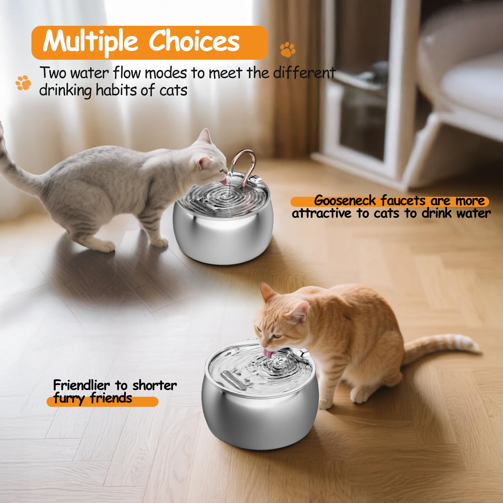 WEPOIU fontaine chat design compact—idéal pour petits espaces.