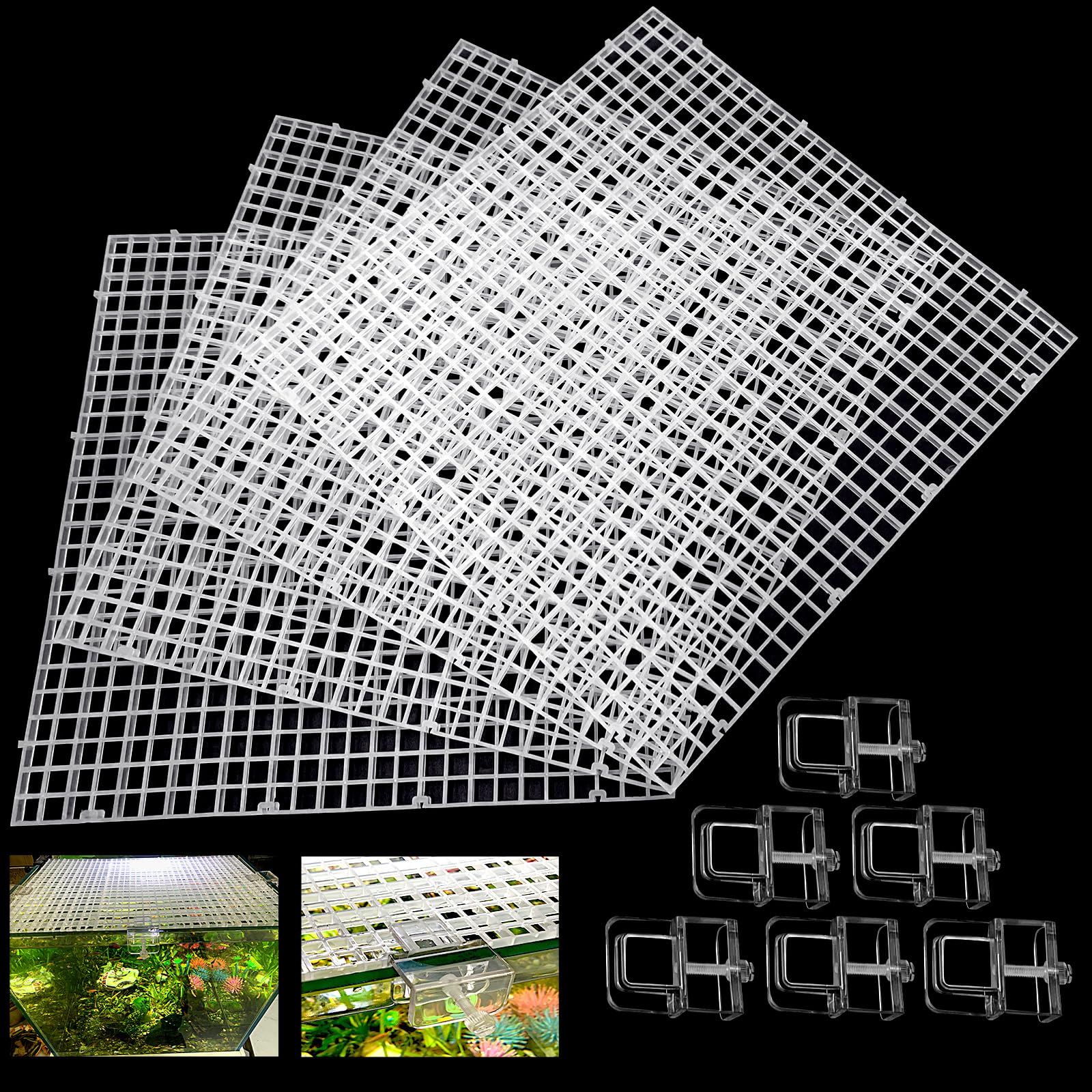 Weramics couvercle aquarium: ensemble quatre planches pour protection modulable du réservoir.