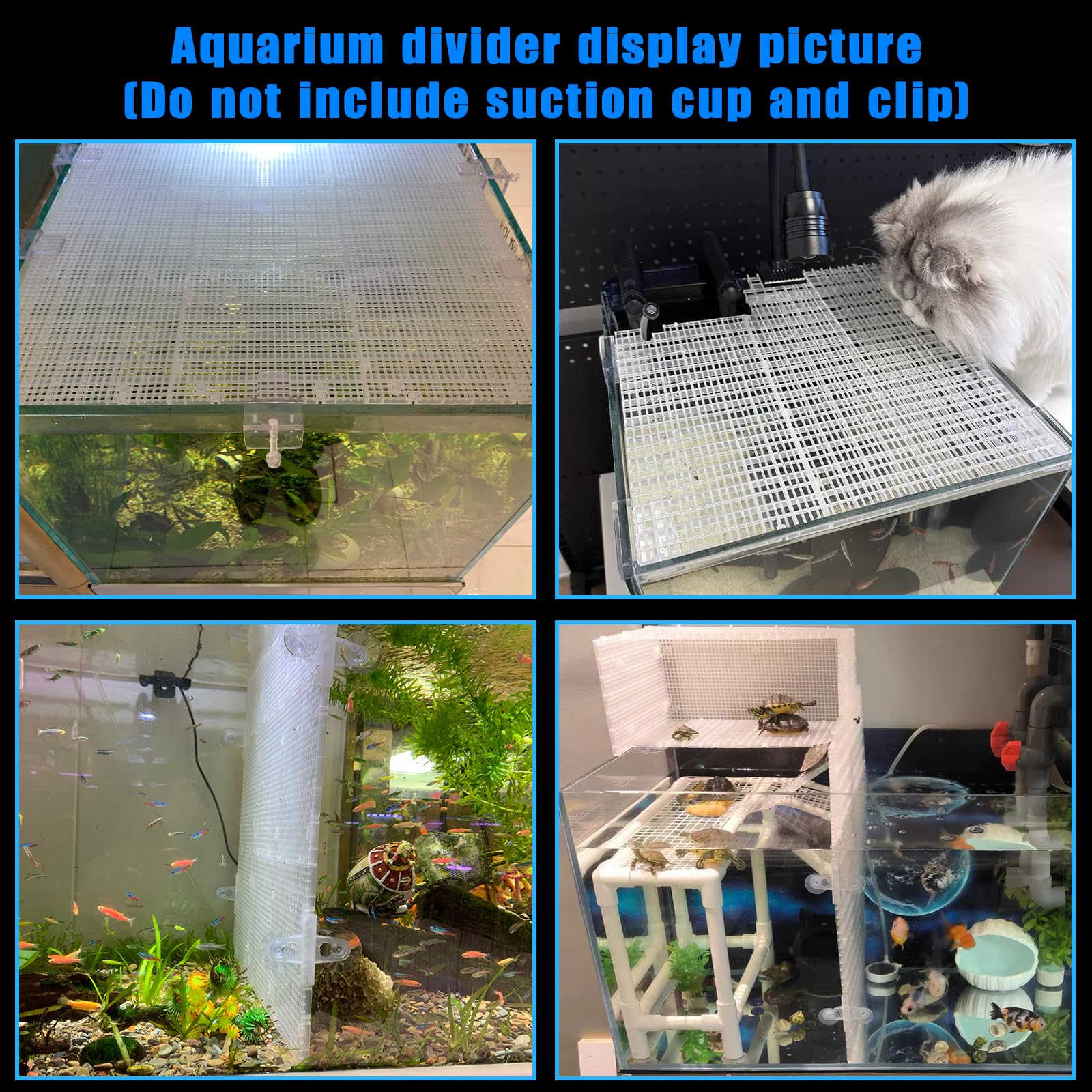 Weramics diviseur d'aquarium couvercle prévention des sauts.