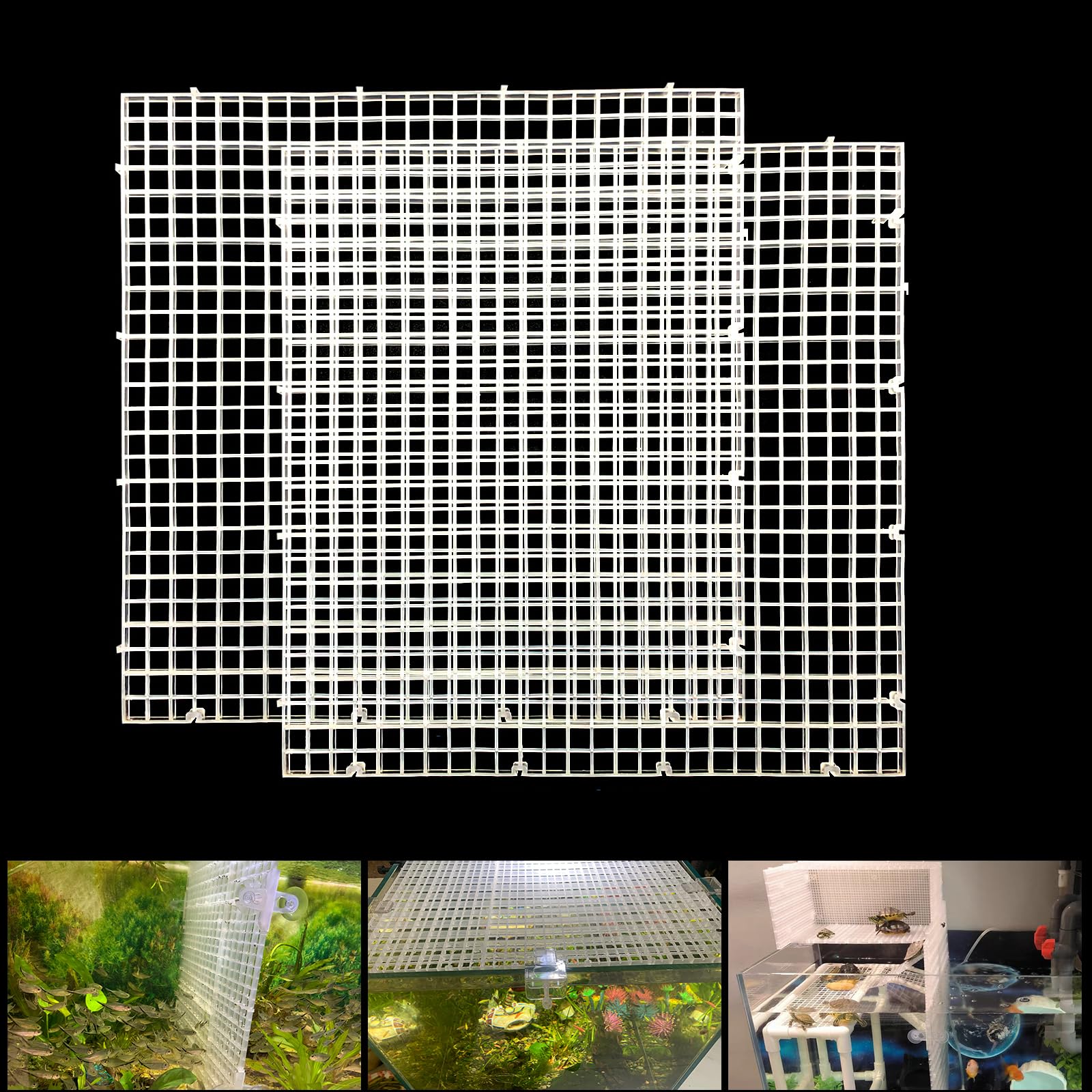 Diviseur Weramics: grille plastique blanche, deux pièces, parfait pour organiser l'aquarium.