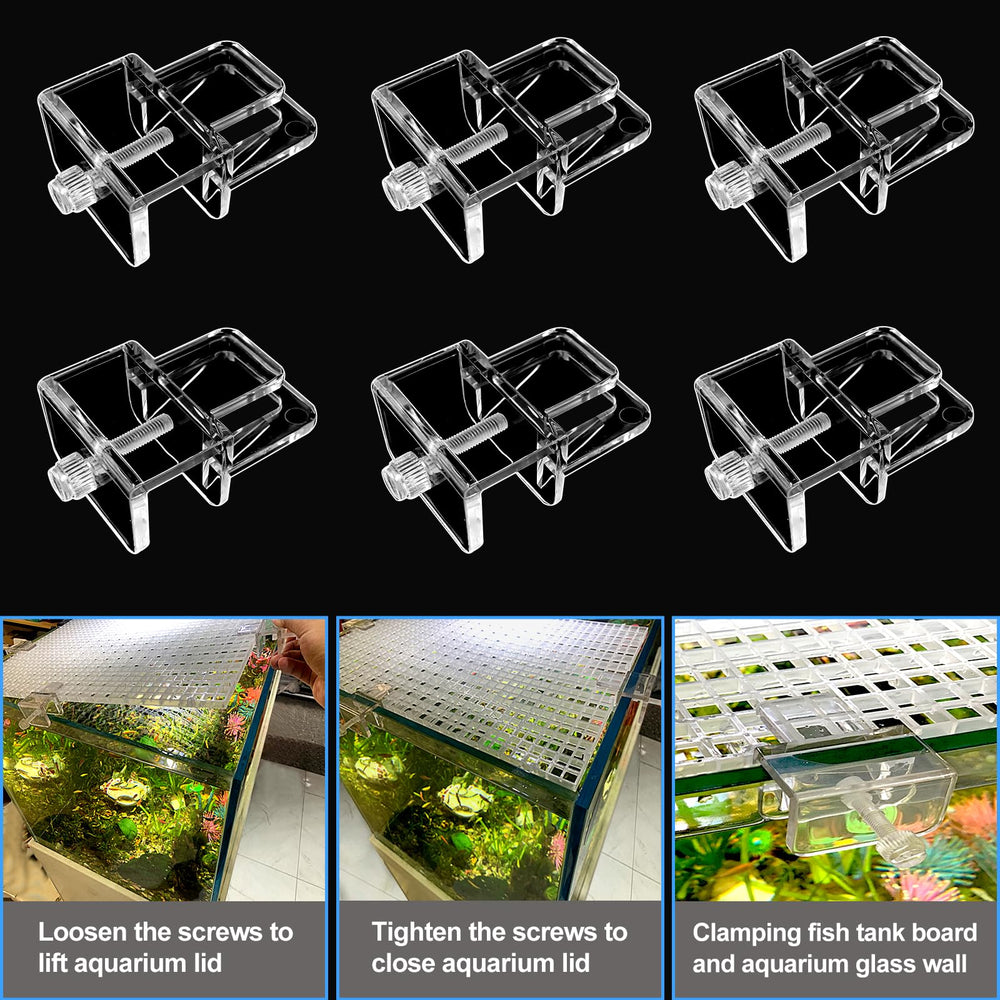 Weramics kit-clips-couvercle-aquarium-6-pièces montage rapide et sûr
