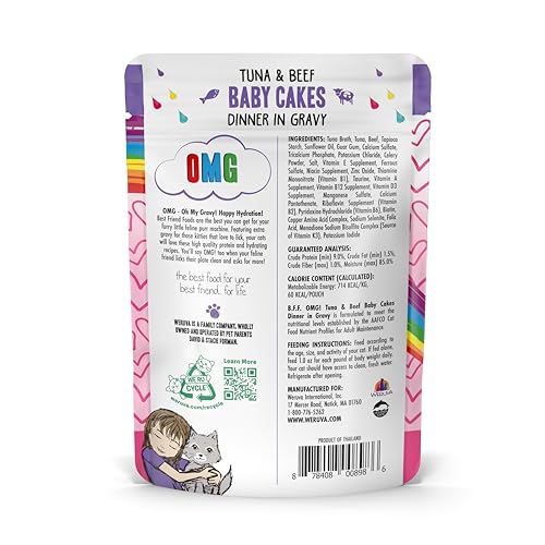 Weruva Baby Cakes en sauce riche avec morceaux tendres de thon et boeuf