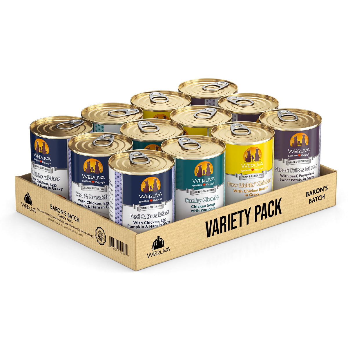 Weruva Baron's Batch ensemble 14oz: pack varié idéal pour tester les saveurs.
