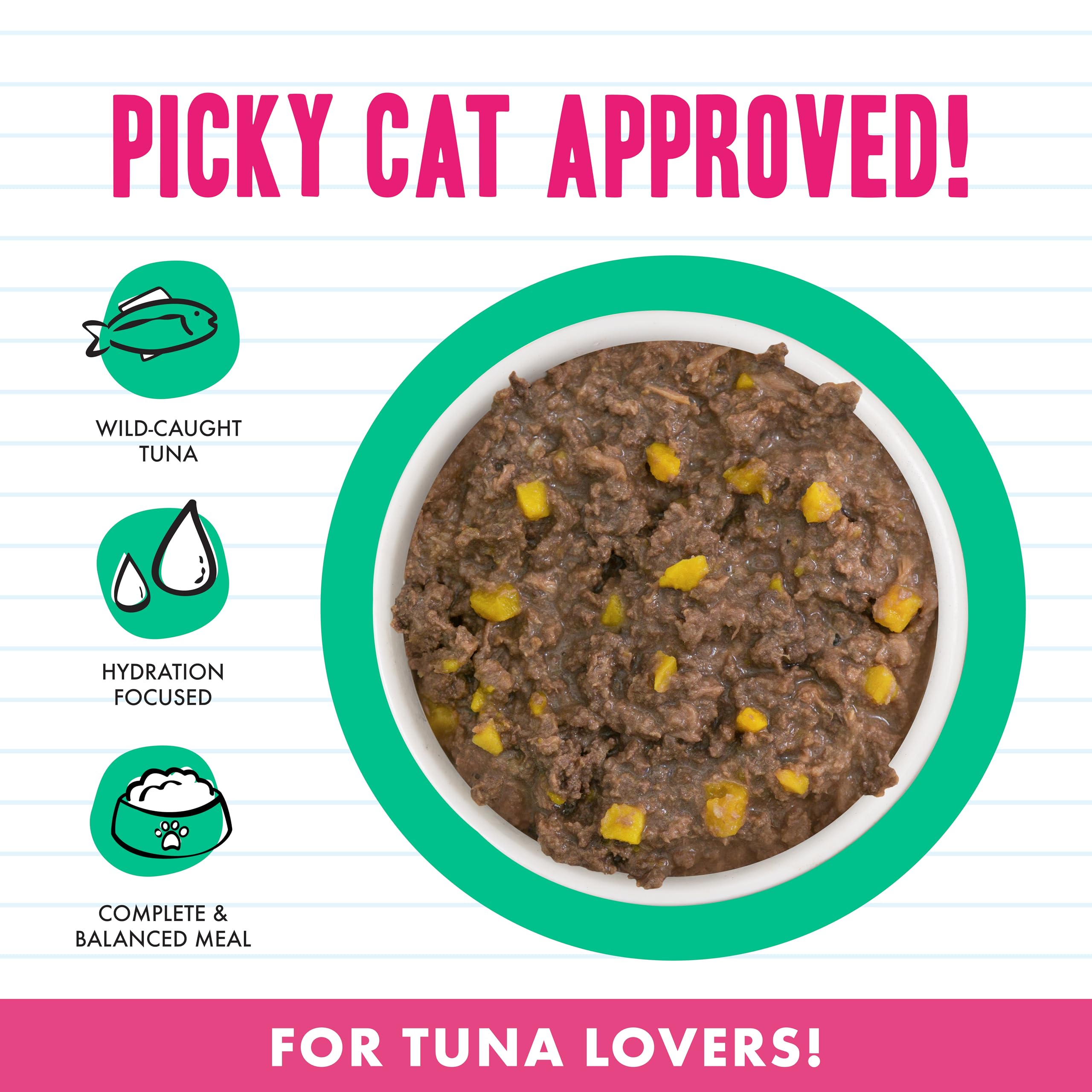 Weruva BFF Mince Thon Potiron Valentine en Jus — gourmandise riche pour chats.