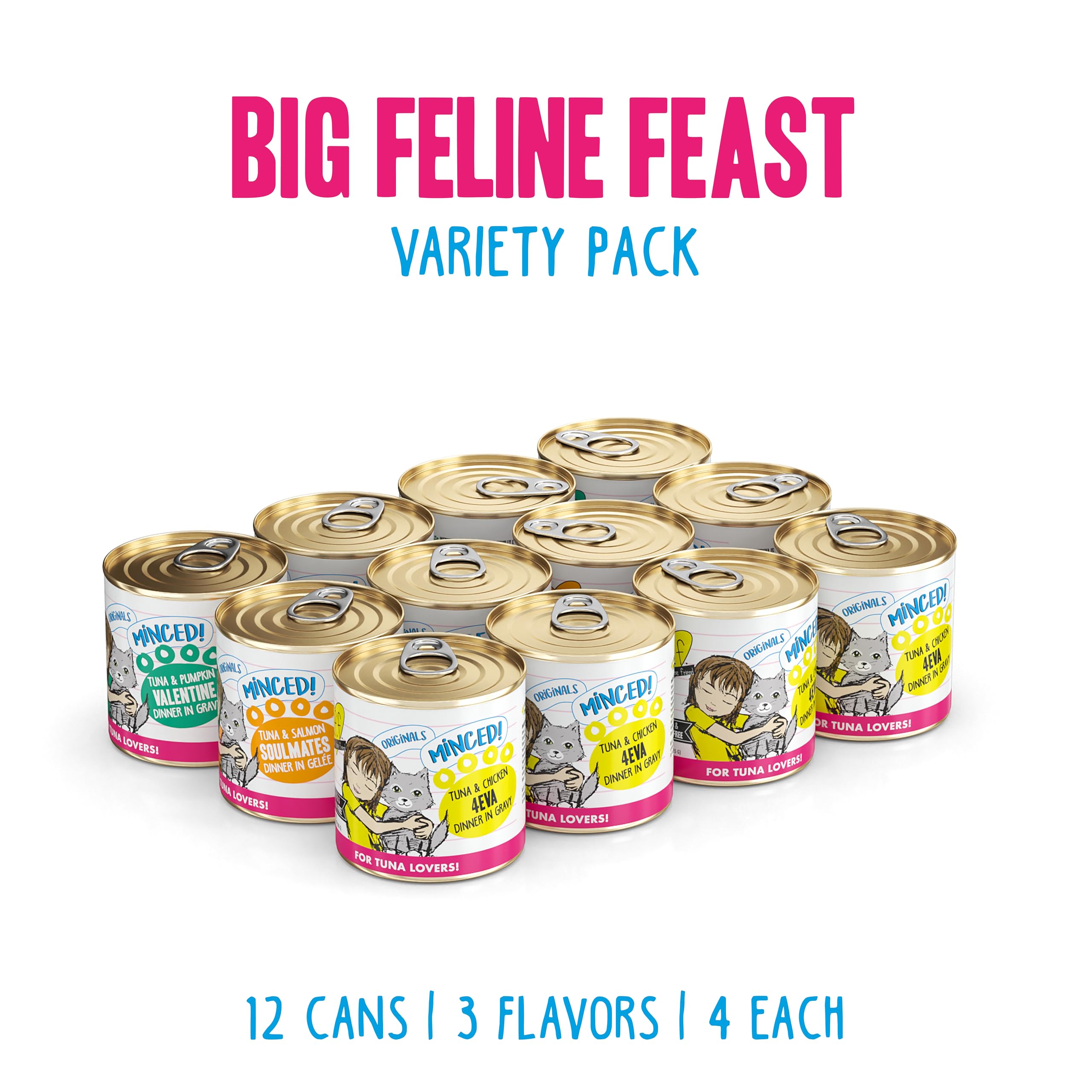 Weruva BFF Minced – Thon-Poulet 4 Eva, boîte 10 oz, saveur appréciée.