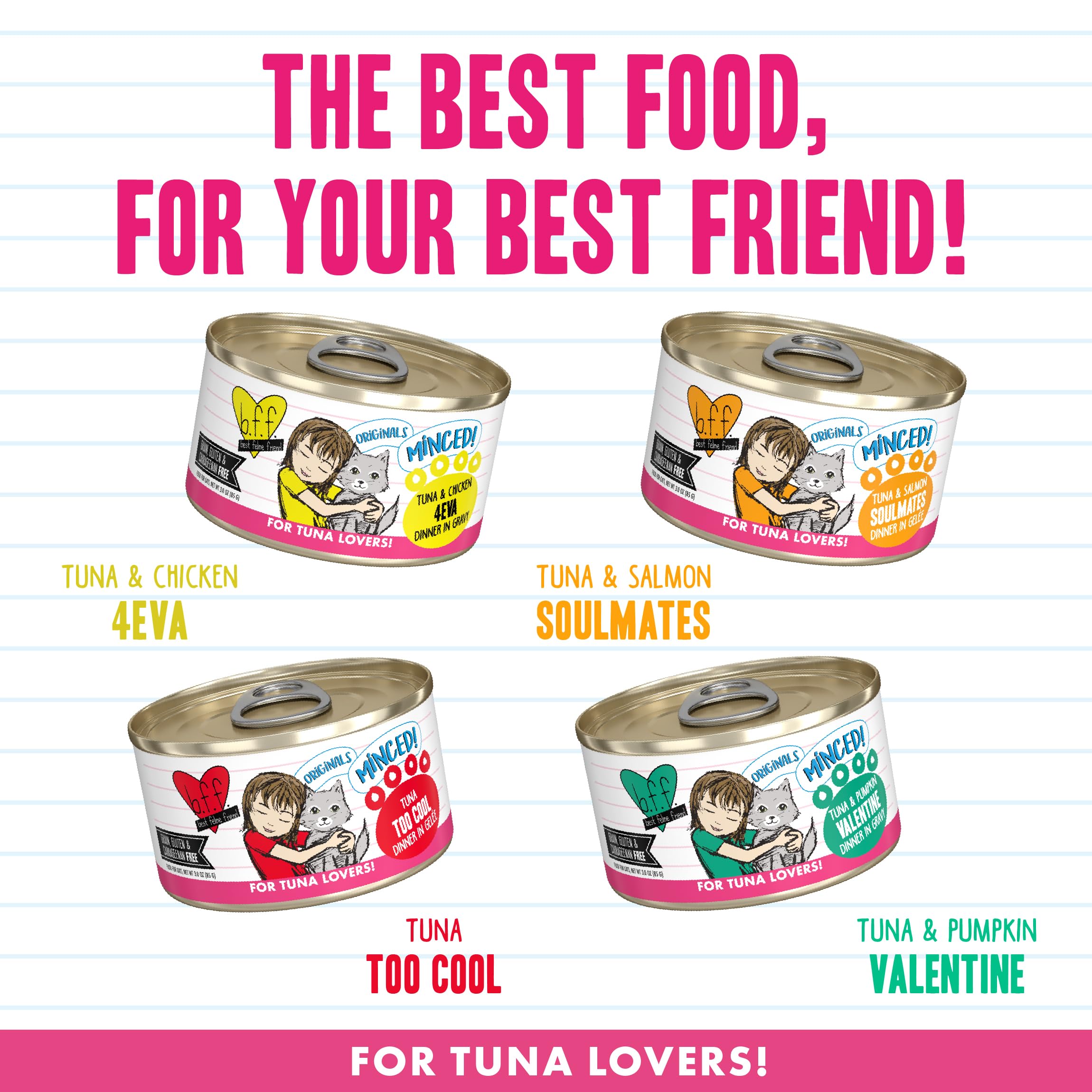 Weruva BFF Minced formule hydratante idéale pour les chats actifs.