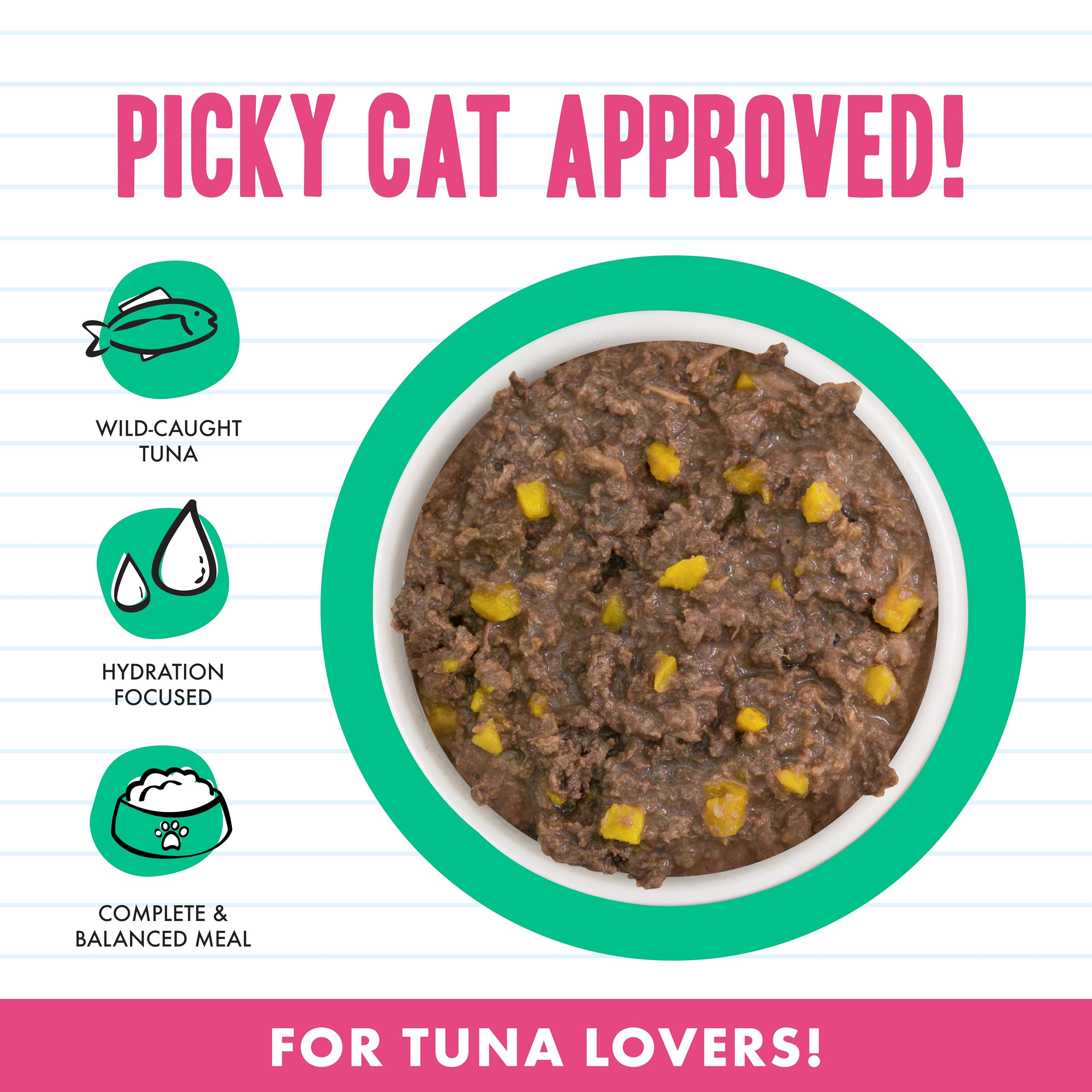 Weruva BFF Minced Valentine: thon sauvage et citrouille, repas complet pour adulte.