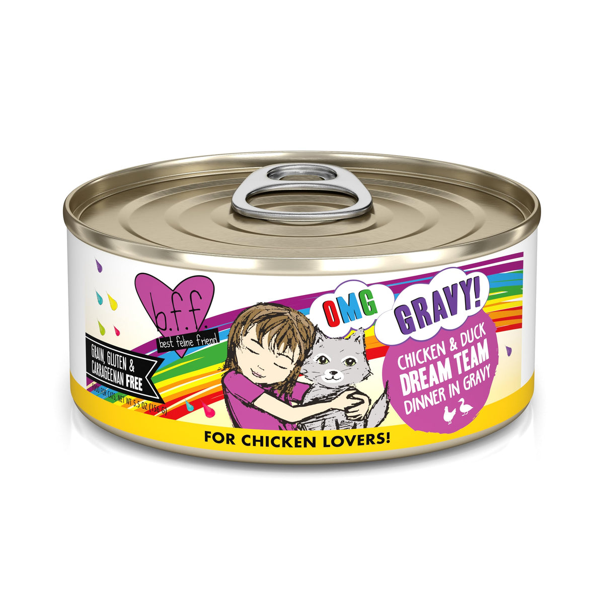 Weruva B.F.F. OMG : boîte poulet et canard dans sauce riche.