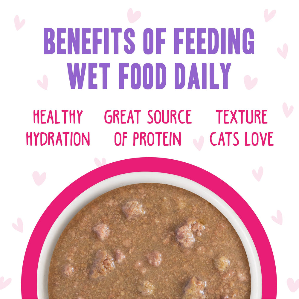 Weruva B.F.F. OMG Cupid's Crush – thon-poulet, protéines variées et texture humide.