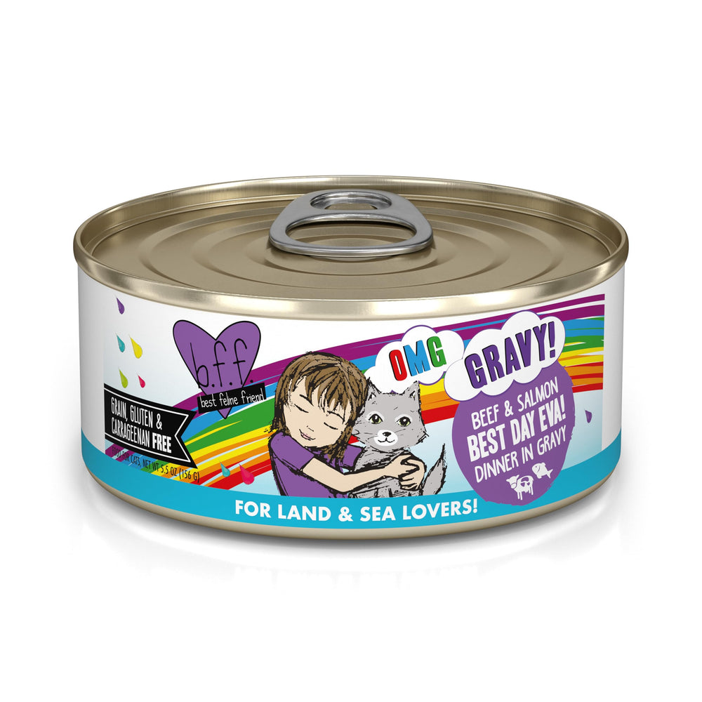 Weruva B.F.F. OMG morceaux boeuf-saumon dans gravy appétissant pour chat