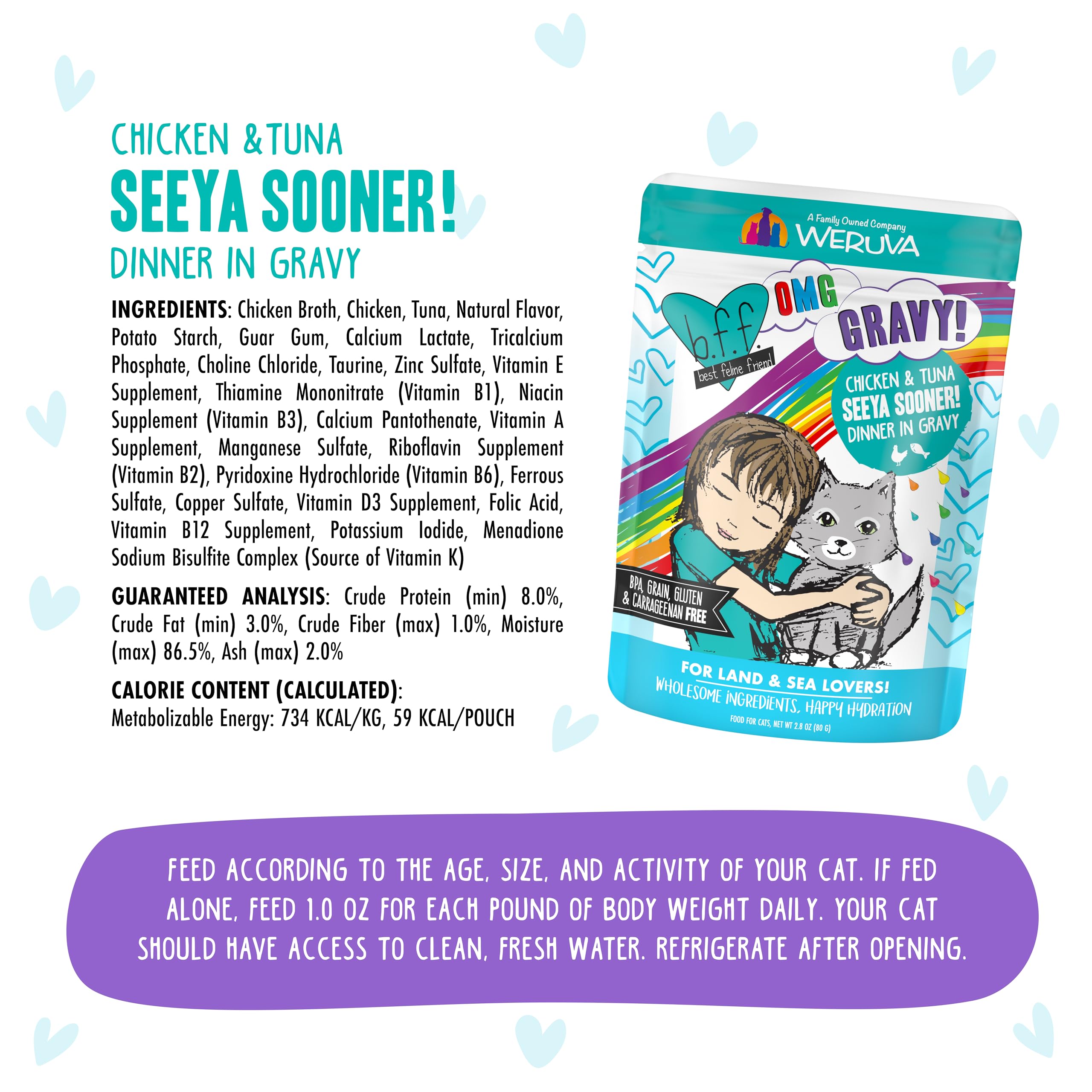 Poche 2-8oz Weruva B.F.F. OMG prête à servir.