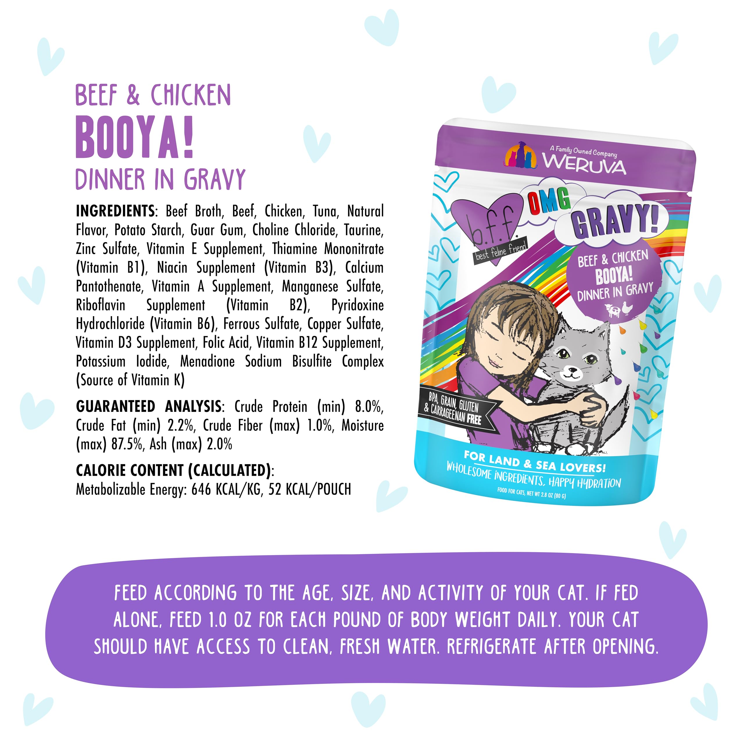 Weruva B.F.F. OMG : format pratique de 2,8 oz par sachet, pack de 12.