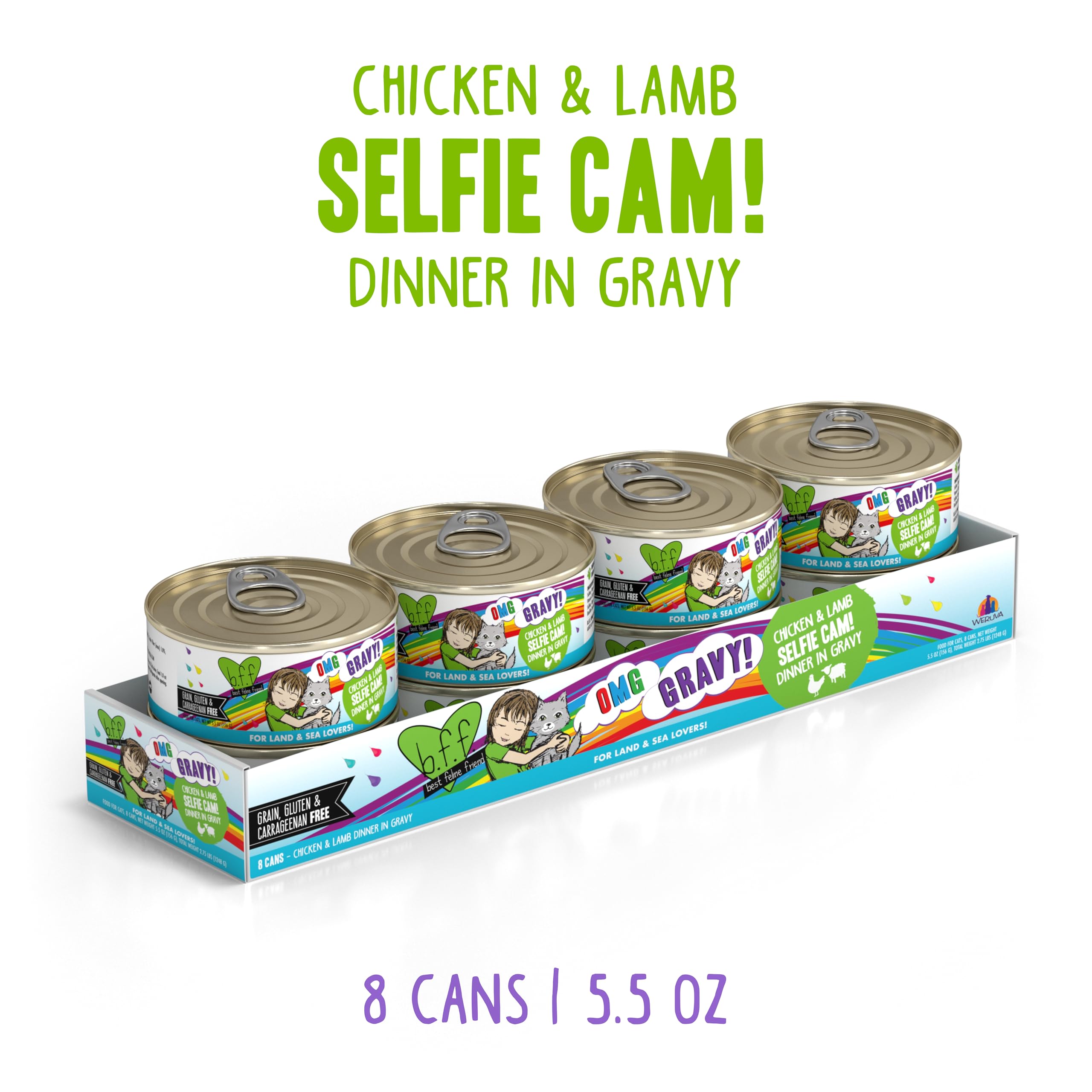 Weruva B.F.F. OMG: morceaux tendres et sauce riche, hydratation naturelle.