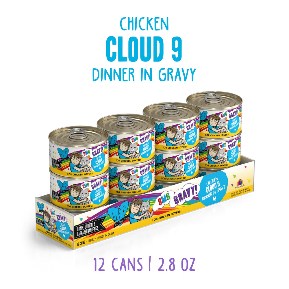 Weruva B.F.F. OMG Cloud Nine poulet en morceaux dans une sauce onctueuse.
